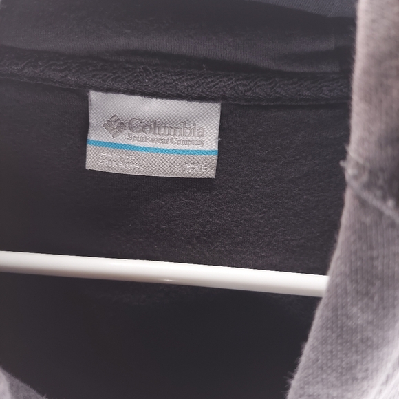 Columbia Fleece Hoodie Sweatshirt Mens XXL Gray Spell-out Logo Drawstring Pocket - Picture 3 of 8